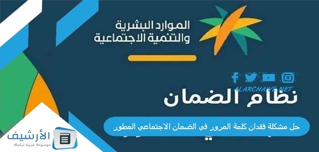 حل مشكلة فقدان كلمة المرور في الضمان الاجتماعي المطور